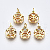 Brass with Natural Sea Shell Charms KK-Q277-021-NF-1