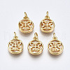 Brass with Natural Sea Shell Charms KK-Q277-021-NF-1