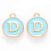 Golden Plated Alloy Enamel Charms X-ENAM-S118-04D-1