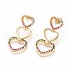 Brass Micro Pave Cubic Zirconia Dangle Stud Earrings EJEW-L224-50A-G-1