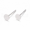 925 Sterling Silver Round Flat Pad Stud Earring Findings STER-T002-200S-1
