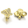 Brass Micro Pave Clear Cubic Zirconia Magnetic Clasps KK-N232-141G-NF-2