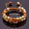 Sparkling Round Glass Braided Bead Bracelet BJEW-SW00082-13-9