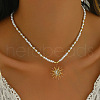 Gemstone and Shell Beaded Pendant Necklace FS-WG08D0F-05-1