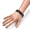 Natural Tiger Eye(Dyed) Beads Stretch Bracelets Set BJEW-JB06653-04-8