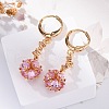 Brass Micro Pave Cubic Zirconia Leverback Earrings EJEW-K300-57G-2