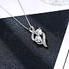 925 Sterling Silver Pave Clear Cubic Zirconia Double Heart Pendant Necklaces for Mother's Day FS-WG5E11A-01-2