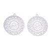 201 Stainless Steel Filigree Pendants STAS-R102-12P-1