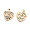 Brass Micro Pave Cubic Zirconia Pendants ZIRC-G152-20G-2