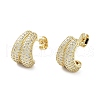Rack Plating Brass Micro Pave Cubic Zirconia Stud Earring EJEW-C081-34G-1