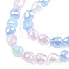 Electroplate Opaque Solid Color Glass Beads Strands EGLA-N022-26A-05-3