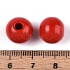 Spray Painted Round Natural Schima Wood Beads WOOD-A018-12mm-07-3