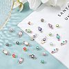  48Pcs 8 Colors Evil Eye Alloy Enamel European Beads ENAM-NB0001-50-3