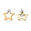 Ion Plating(IP) 304 Stainless Steel Hollow Star Stud Earrings EJEW-C118-06B-1