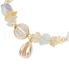 Natural Fluorite & & Quartz Crystal Chip Beaded Bracelsets BJEW-JB11917-02-3