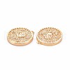 Brass Micro Pave Clear Cubic Zirconia Pendants KK-S364-125-2