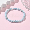 Round Natural Hemimorphite Beaded Stretch Bracelets for Men Women BJEW-B136-01A-2