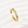 Brass Micro Pave Cubic Zirconia Cuff Rings for Women RJEW-F182-03G-3