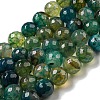Faceted Natural Dragon Veins Agate Beads Strands G-F447-12mm-P04-2
