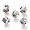 Tarnish Resistant 202 Stainless Steel Groove Beads STAS-I168-07P-1