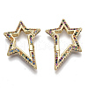 Brass Micro Pave Cubic Zirconia Spring Gate Rings ZIRC-S066-034A-NF-2