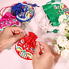 CHGCRAFT 4Pcs 4 Colors Half Round Cloth Packing Pouches ABAG-CA0001-16-4