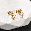 Musical Note 201 Stainless Steel Pendant Necklaces & Stud Earrings Sets for Women SJEW-Q025-03G-3