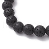 Natural Lava Rock Round Beads Stretch Bracelets BJEW-JB11829-4