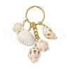 Ocean Style Natural Shell with Synthetic Turquoise Keychains KEYC-JKC01231-02-2