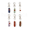 Natural Gemstone Pointed Cone Pendant Decorations HJEW-JM02990-01-2