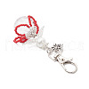 Flower Angel Glass Pearl & Glass Seed Pendant Decorations HJEW-MZ00239-6