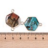 Dyed Synthetic Imperial Jasper Connector Charms G-P529-04G-3