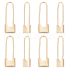 ARRICRAFT 8Pcs Brass Safety Pin Shape Dangle Hoop Earrings for Men Women KK-AR0002-90-1
