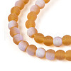 Frosted Transparent Glass Beads Strands GLAA-T032-T4mm-MBB23-3