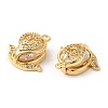 Brass and Clear Cubic Zirconia Pendants ZIRC-Q202-07G-2