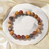 Natural Mookaite Beaded Stretch Bracelets X-BJEW-Q692-52-8mm-6