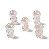 UV Plating Rainbow Iridescent Acrylic Beads PACR-M002-06D-1