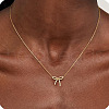 Bowknot Brass Pendant Necklaces for Women WG5C793-02-1