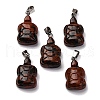 Natural Mahogany Obsidian Pendants G-B127-06P-09-2