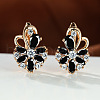 Brass Micro Pave Cubic Zirconia Hoop Earrings WG0C687-09-1