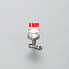Stainless Steel Cubic Zirconia Square Dermal Anchor Base/Top for Women Men WG87C2F-02-1