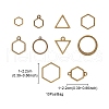 10Pcs Alloy Open Back Bezel Pendants and Links PALLOY-YWC0002-01AB-4