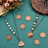 SUNNYCLUE 50Pcs Flat Round Alloy Pendant Cabochon Settings TIBEP-SC0002-90-4