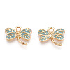 Light Gold Plated Alloy Pendants X-ENAM-T009-69B-RS-2