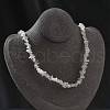Natural Moonstone Chip Beaded Necklaces for Men Women NJEW-G159-01J-1
