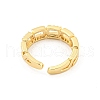 Chain Brass Micro Pave Clear Cubic Zirconia Open Cuff Rings RJEW-G309-15G-3