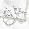 304 Stainless Steel Dangle Stud Earrings EJEW-Z098-27P-2
