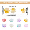 Beadthoven 80Pcs 8 Colors Transparent Spray Painted Glass Beads GLAA-BT0001-02-3