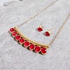 304 Stainless Steel Rhinestone Stud Earrings & Pendant Necklaces Sets FS-WG95951-10-1