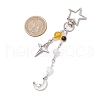 Natural Quartz Crystal Beads with Natural Grade AB Tiger Eye Beads and Glass Beads and Alloy Charms Decorations HJEW-JM03031-02-3